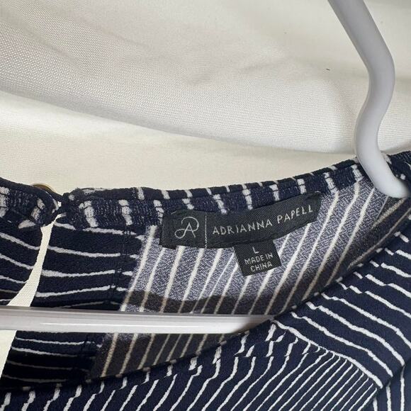Navy blue striped adrianna papell - Picture 3 of 4